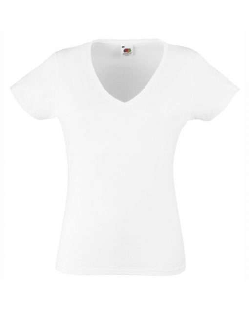 182 White Дамска тениска Lady fit V-NECK