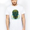 L028 Мъжка органична тениска Green Skull