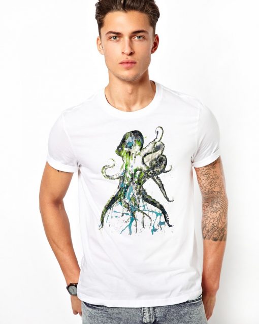 L029 Мъжка органична тениска Octopus