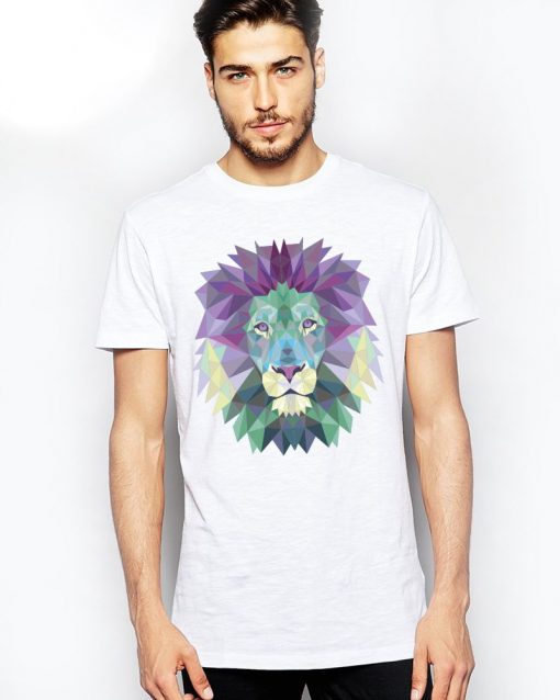 Мъжка органична тениска Polygonal Lion
