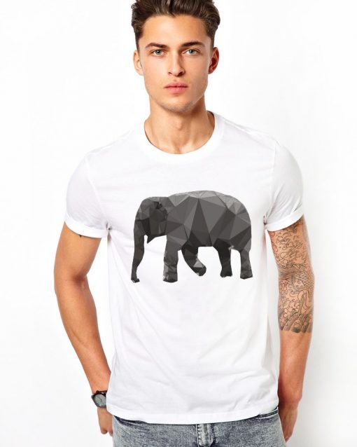 Мъжка органична тениска Polygonal Elephant