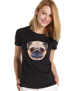 Дамска органична тениска Polygonal Pug