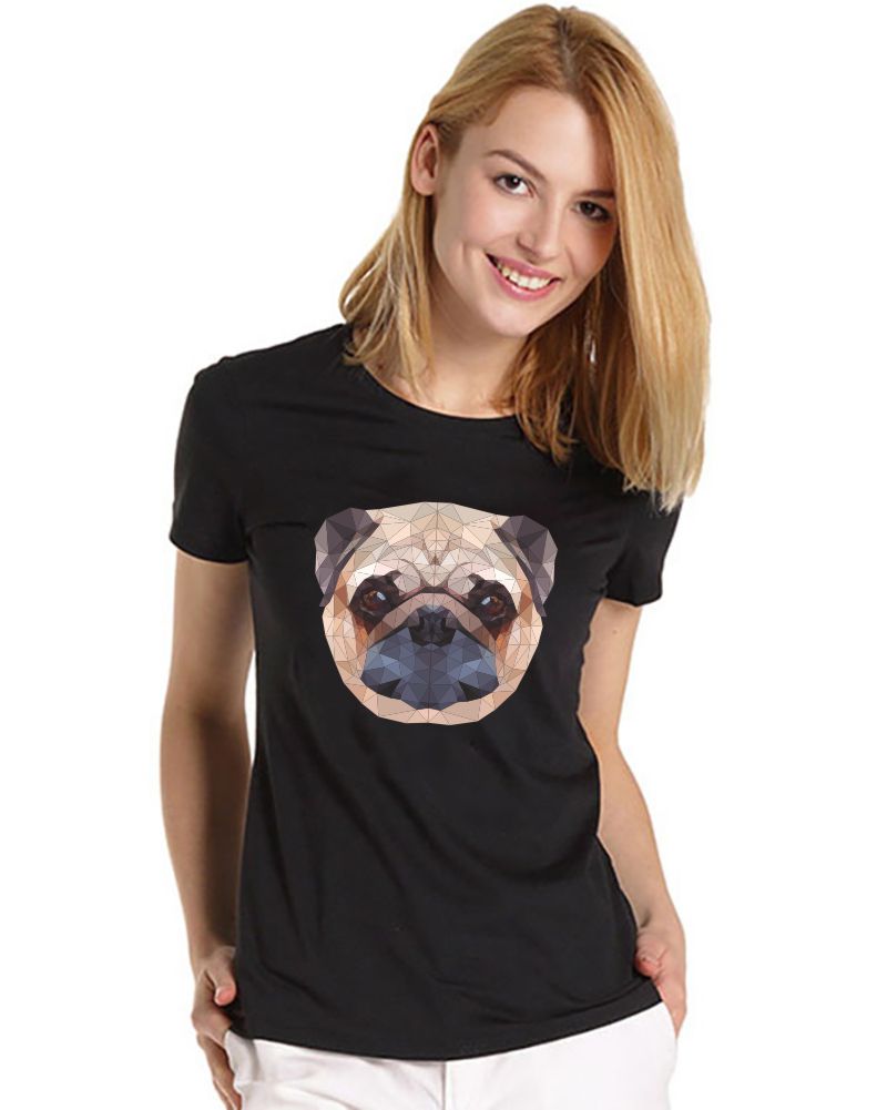 Дамска органична тениска Polygonal Pug