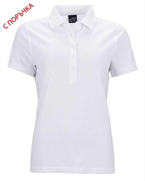 1122 White Дамскa риза Elastic Polo Pique
