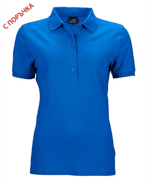 1122 Royal Blue Дамскa риза Elastic Polo Pique