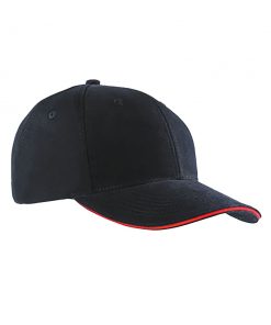 753 Black - Red Шест панелна шапка Sandwich