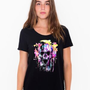 Дамска органична тениска Color Skull