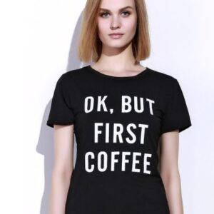 Дамска органична тениска First Coffee